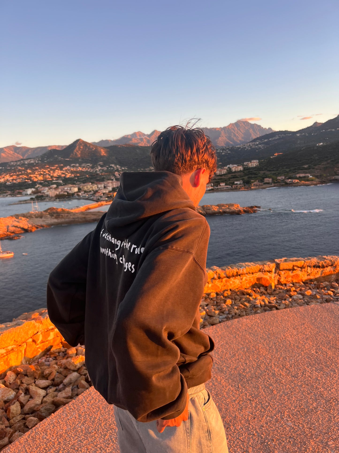 Sweat « change the rules » delavé noir