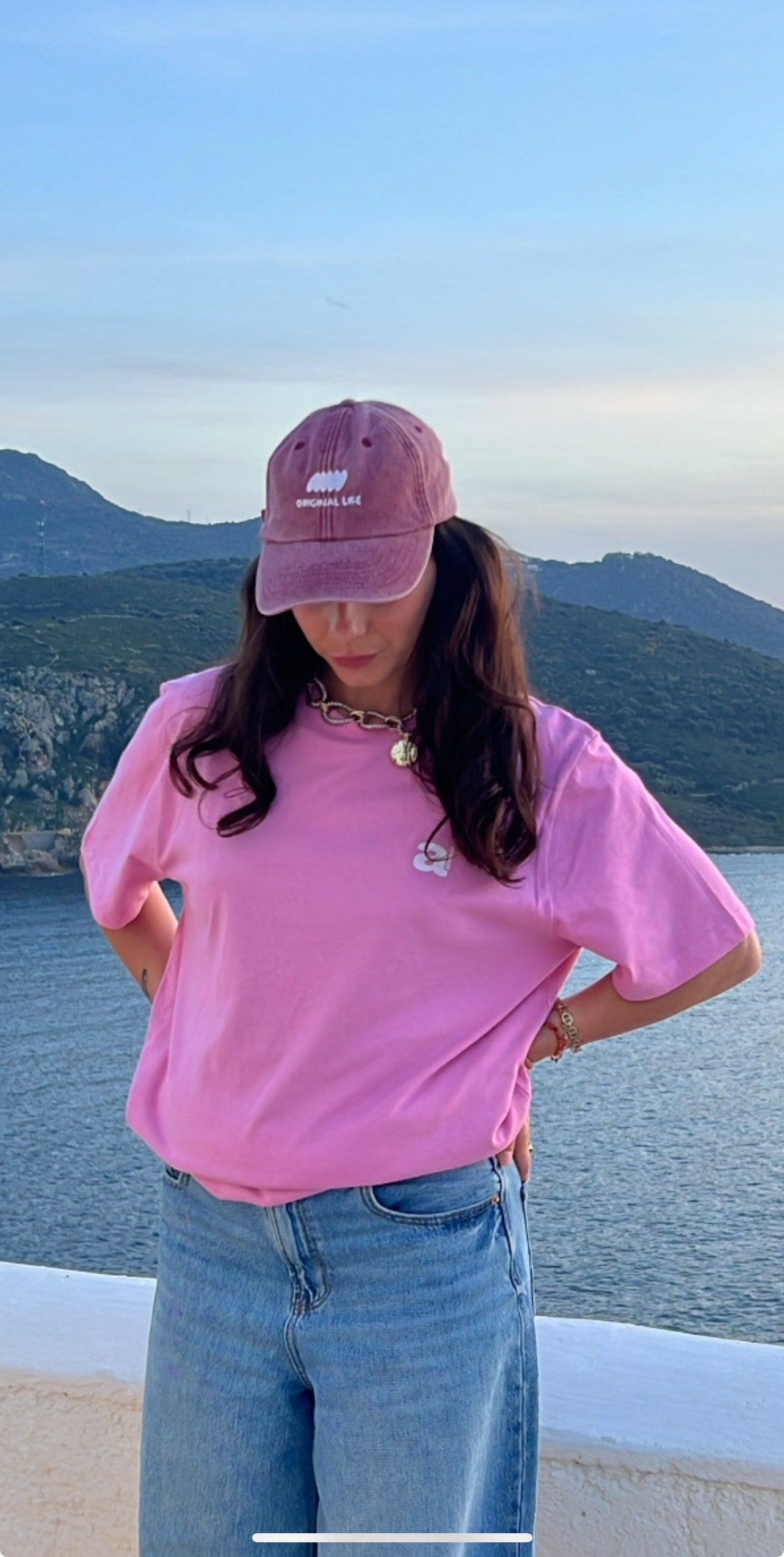 Casquette brodée "original life" délavé bordeaux