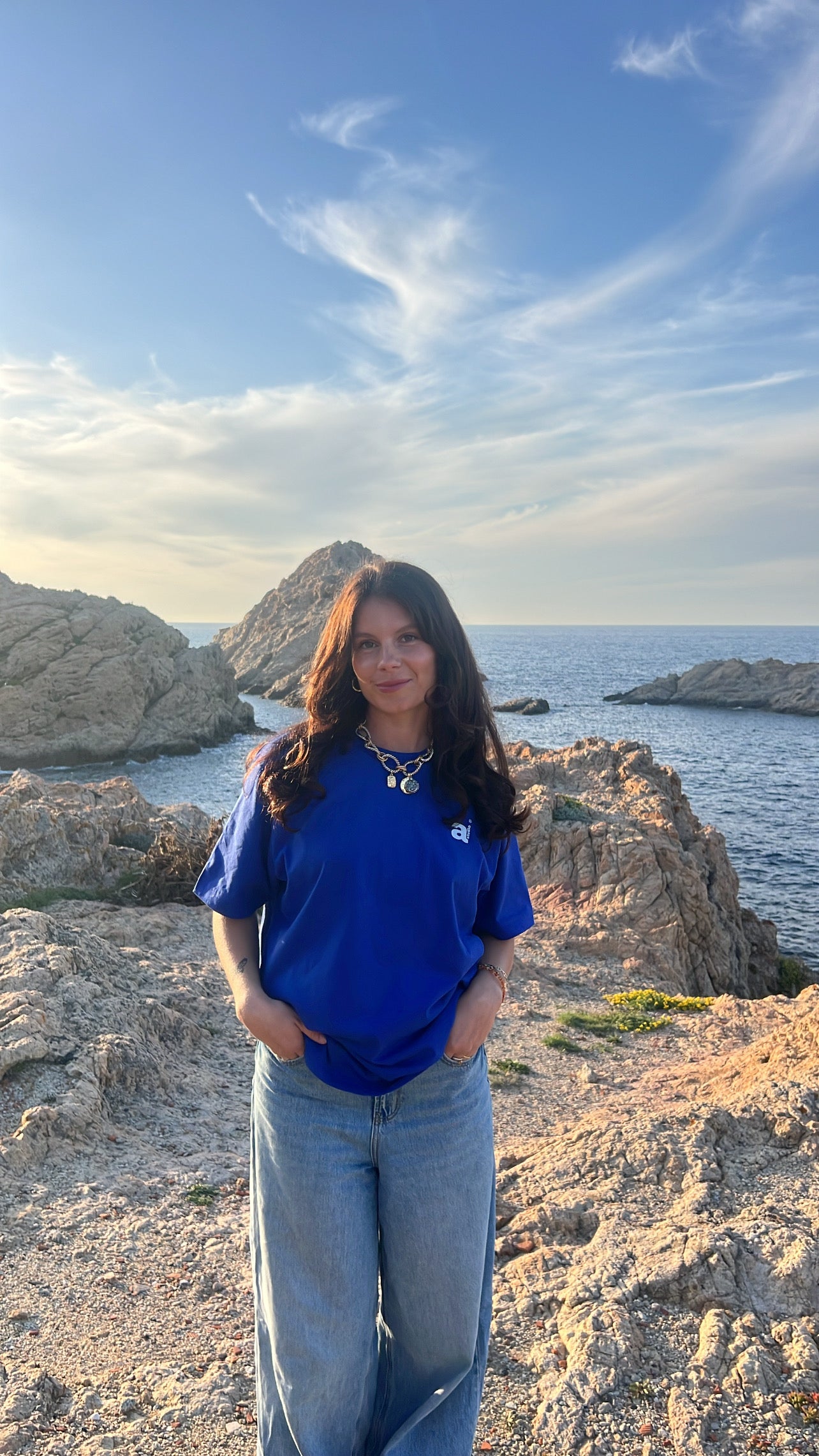 T-shirt "summer things" bleu roi