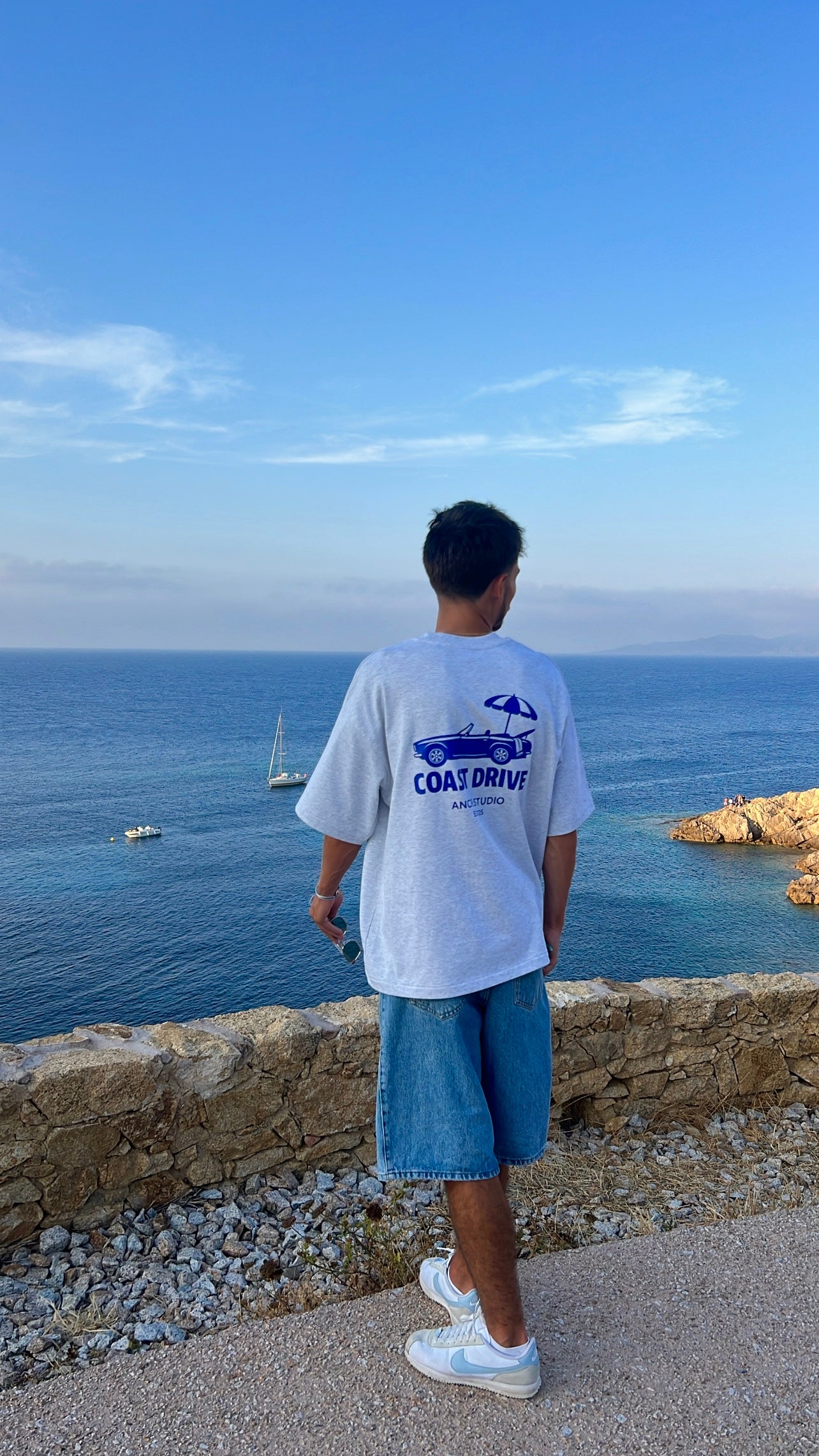 T-shirt "coast drive" gris