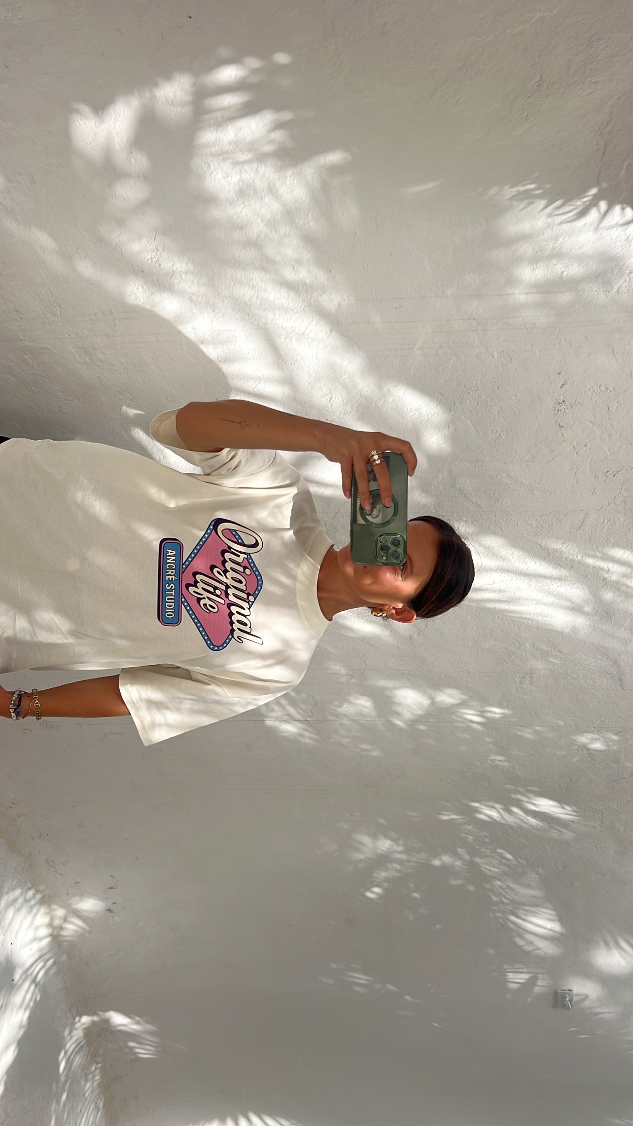 T-shirt "original life" crème