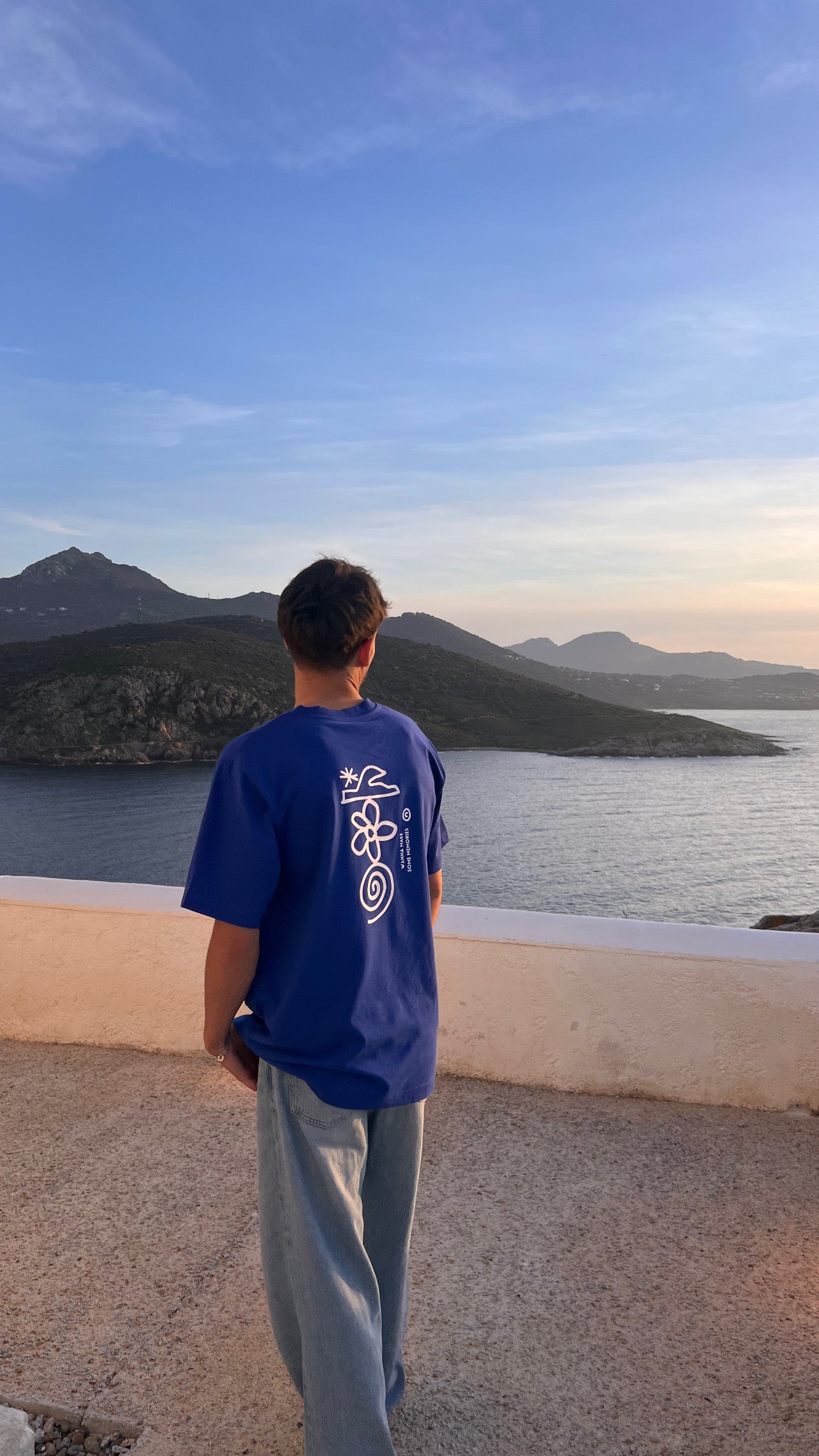 T-shirt "summer things" bleu roi