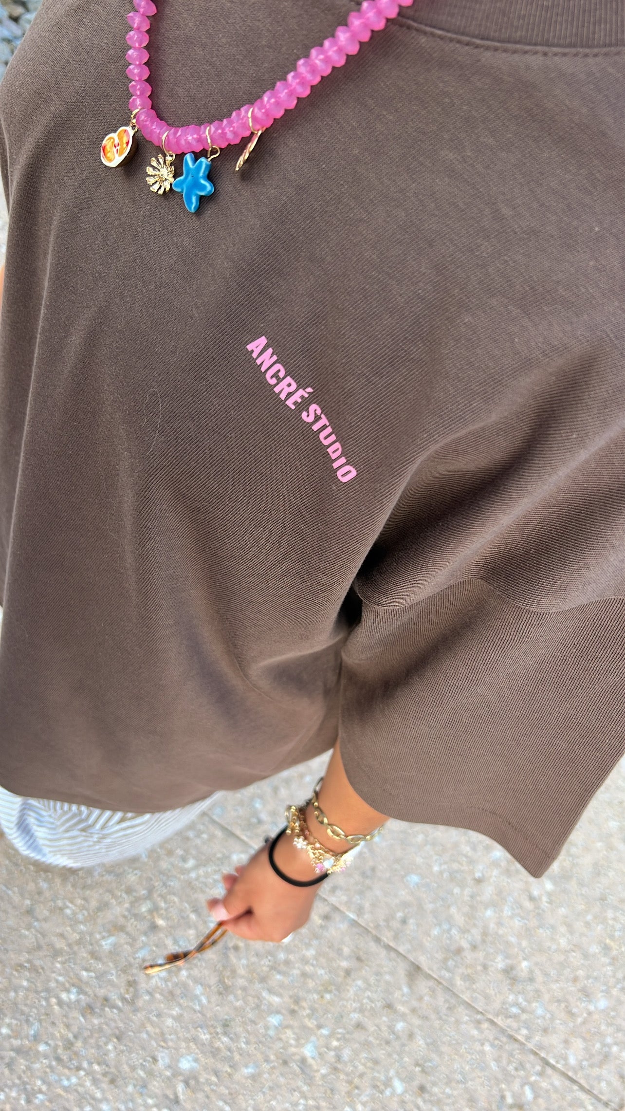 T-shirt "coast drive" marron