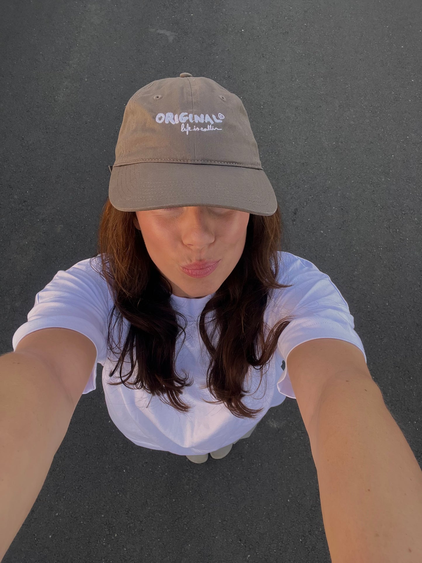 Casquette brodée « callin » chocolat