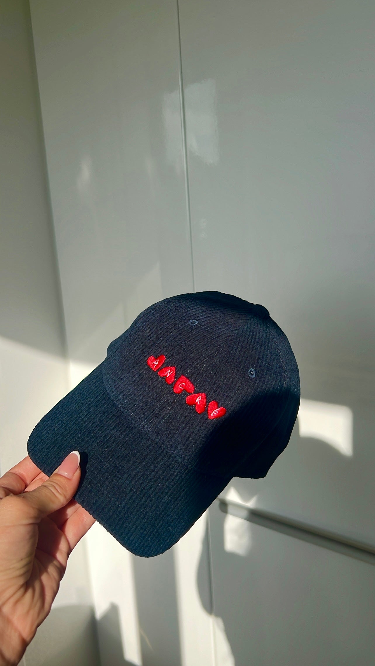 Casquette brodée « ancré » bleu marine