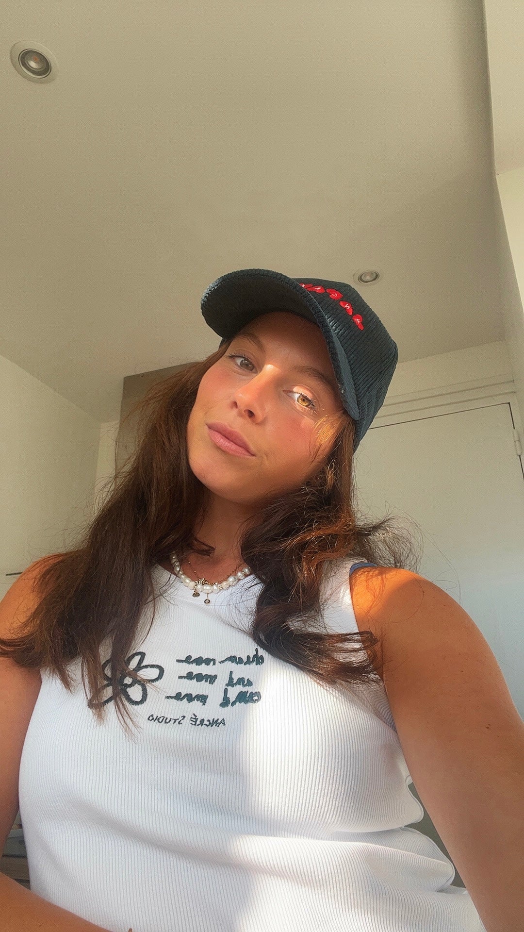 Casquette brodée « ancré » bleu marine