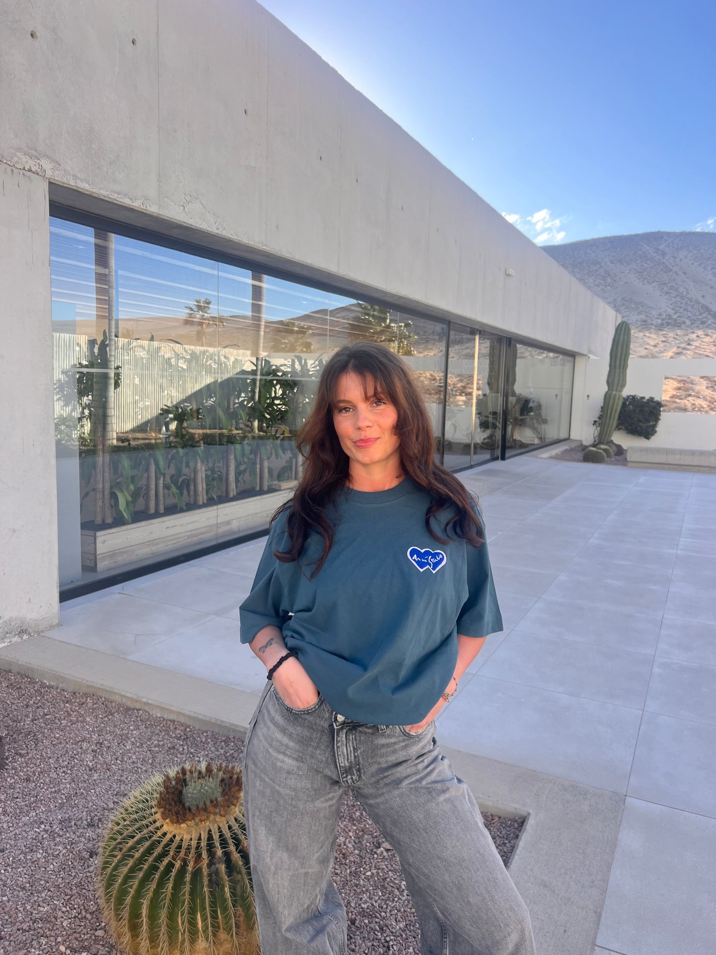 T-shirt "logo bouclette" bleu canard