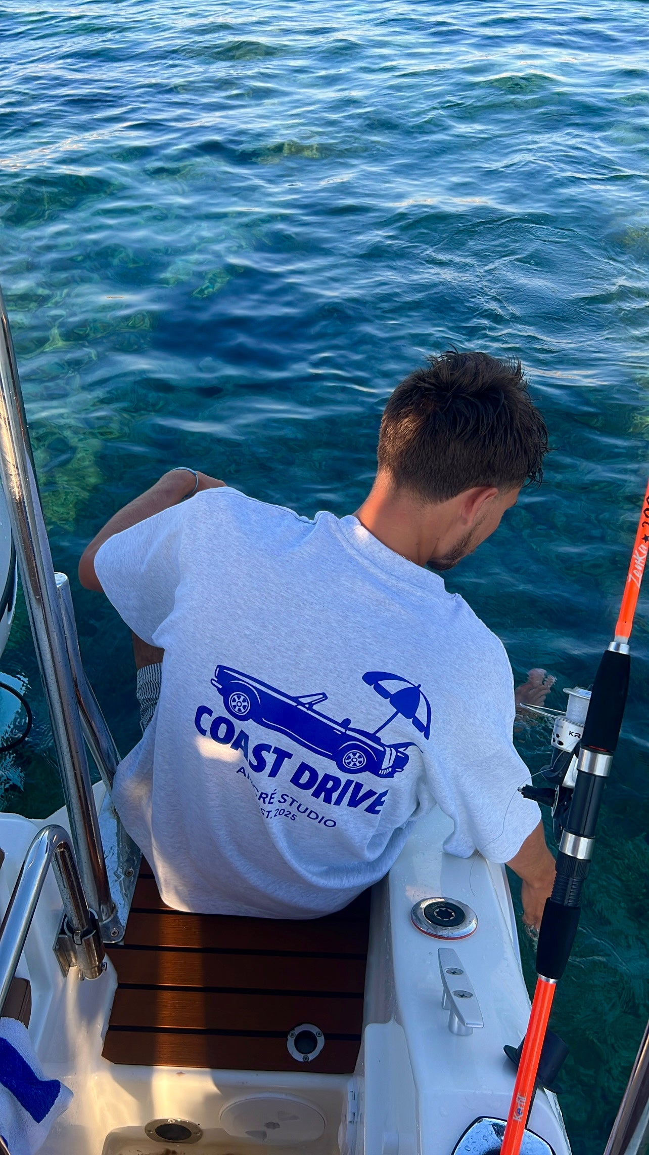 T-shirt "coast drive" gris