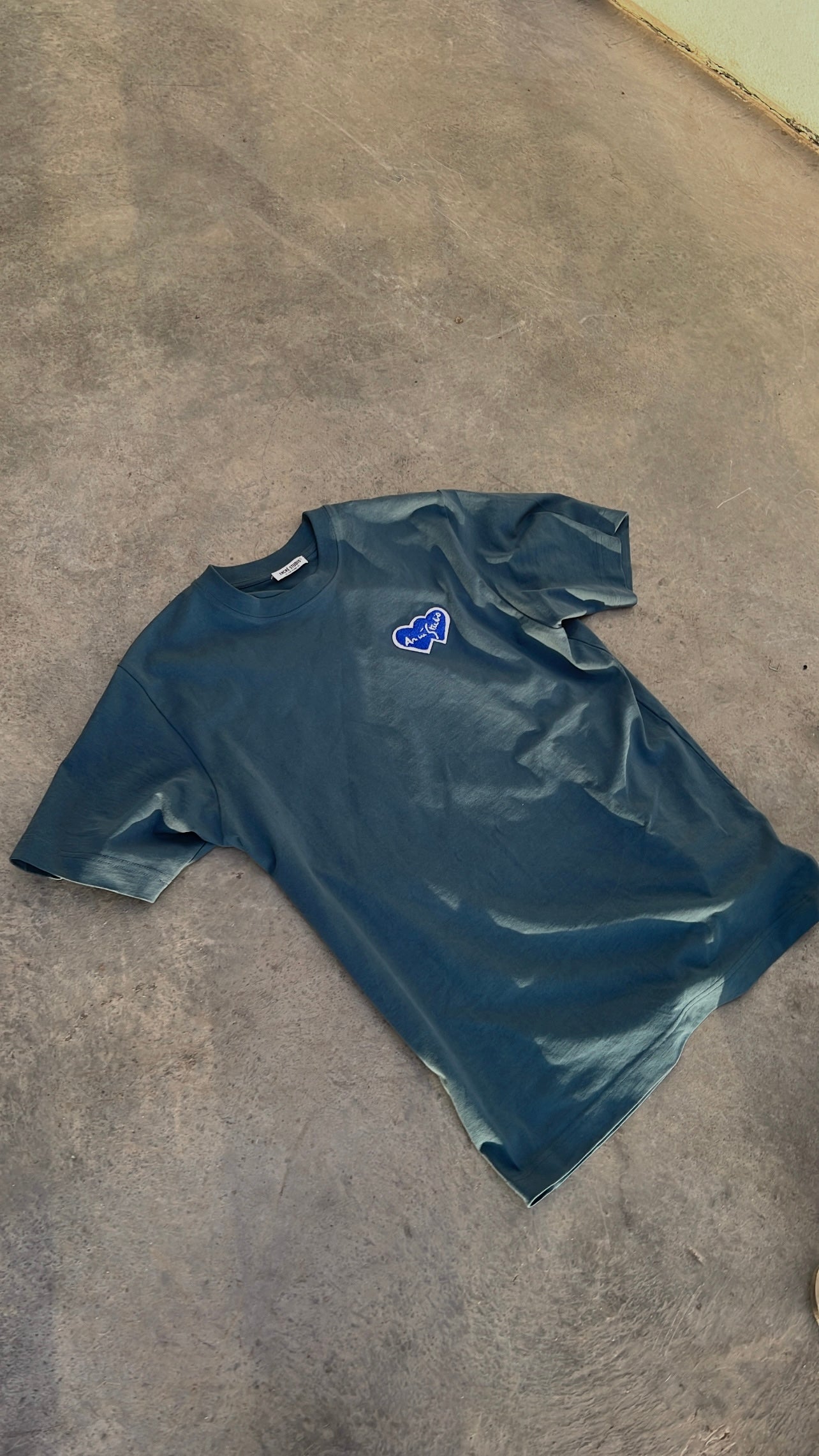 T-shirt "logo bouclette" bleu canard