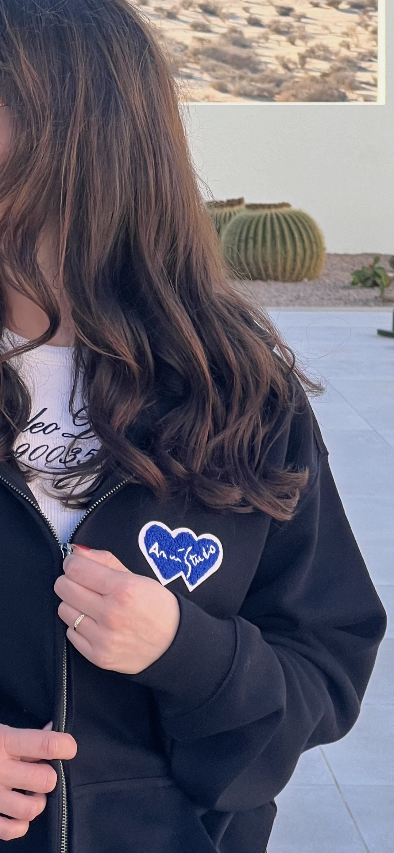 Hoodie zippé "logo bouclette" noir