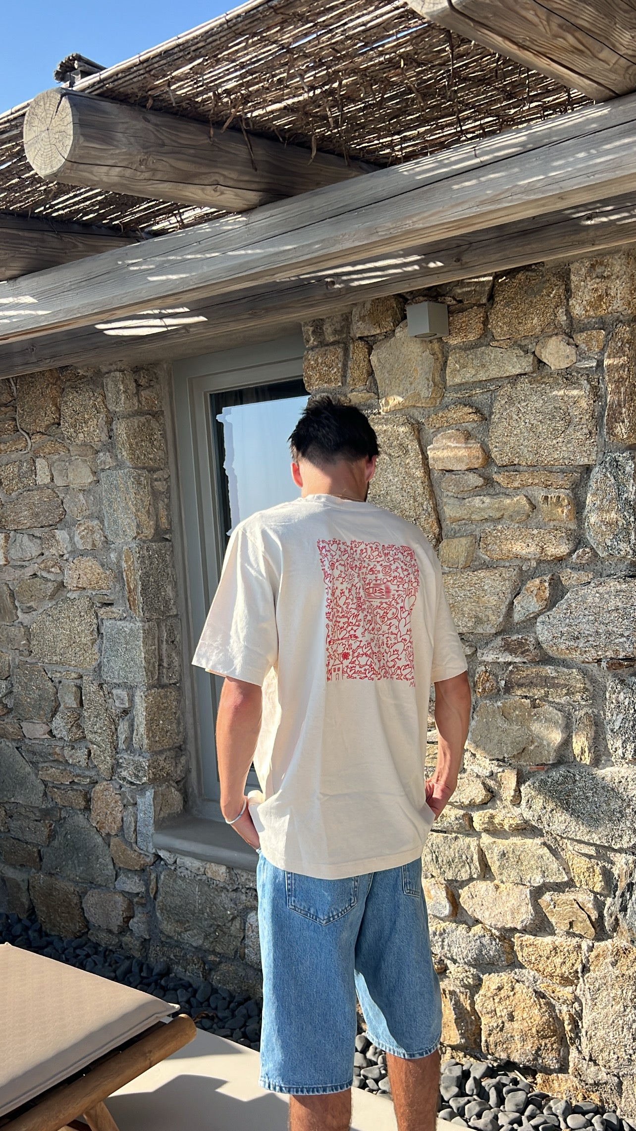T-shirt "bazar de coeurs" beige