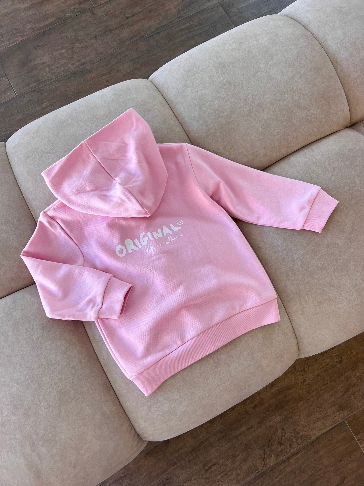 Sweat zippé « callin » rose