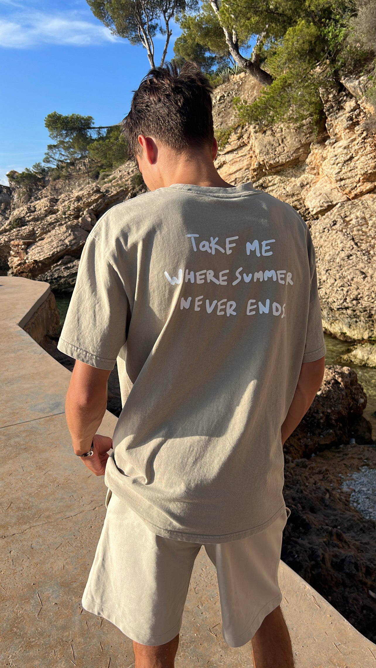 T-shirt « endless summer » kaki délavé