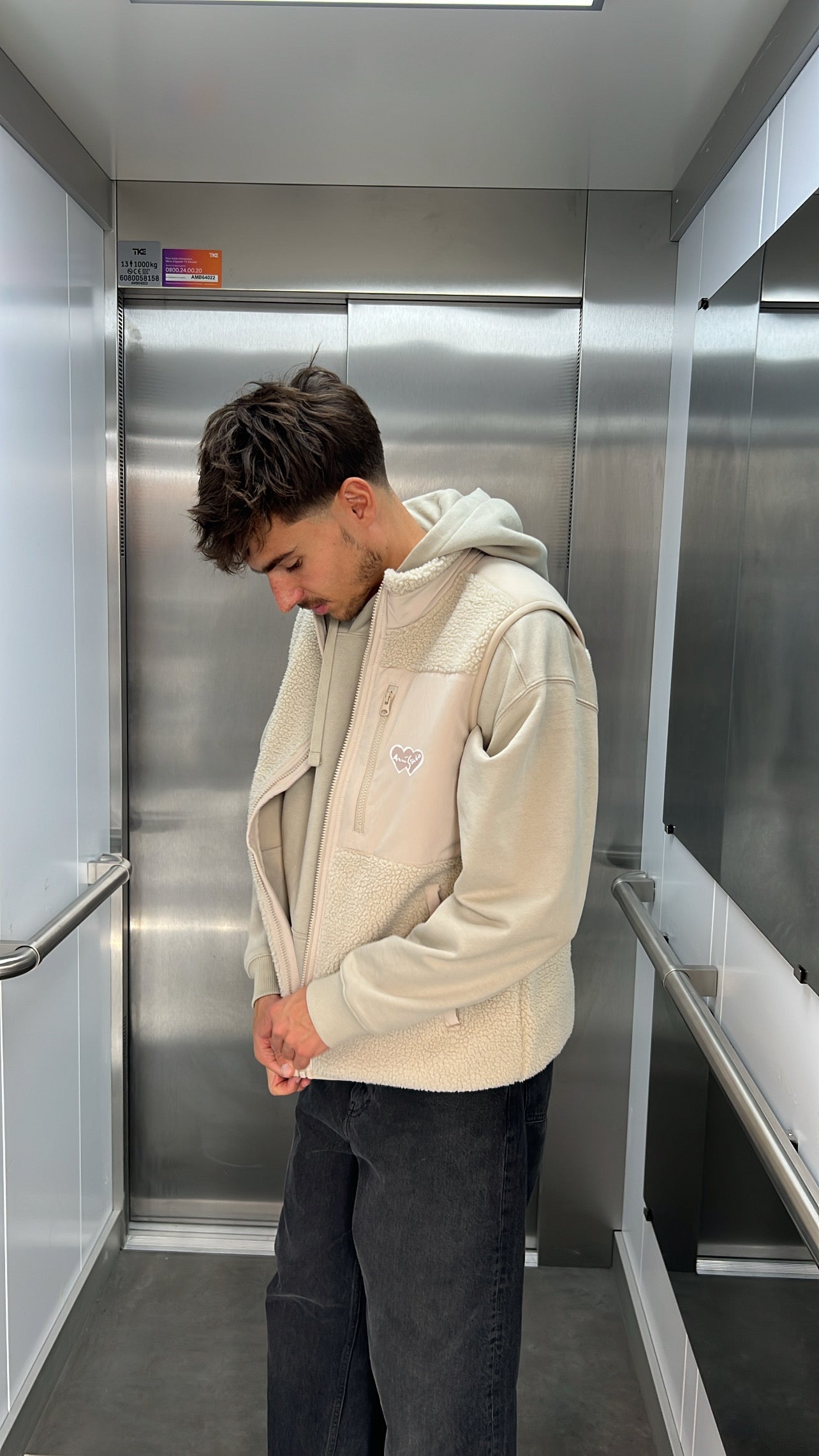 Sherpa sans manches "nightfall" beige