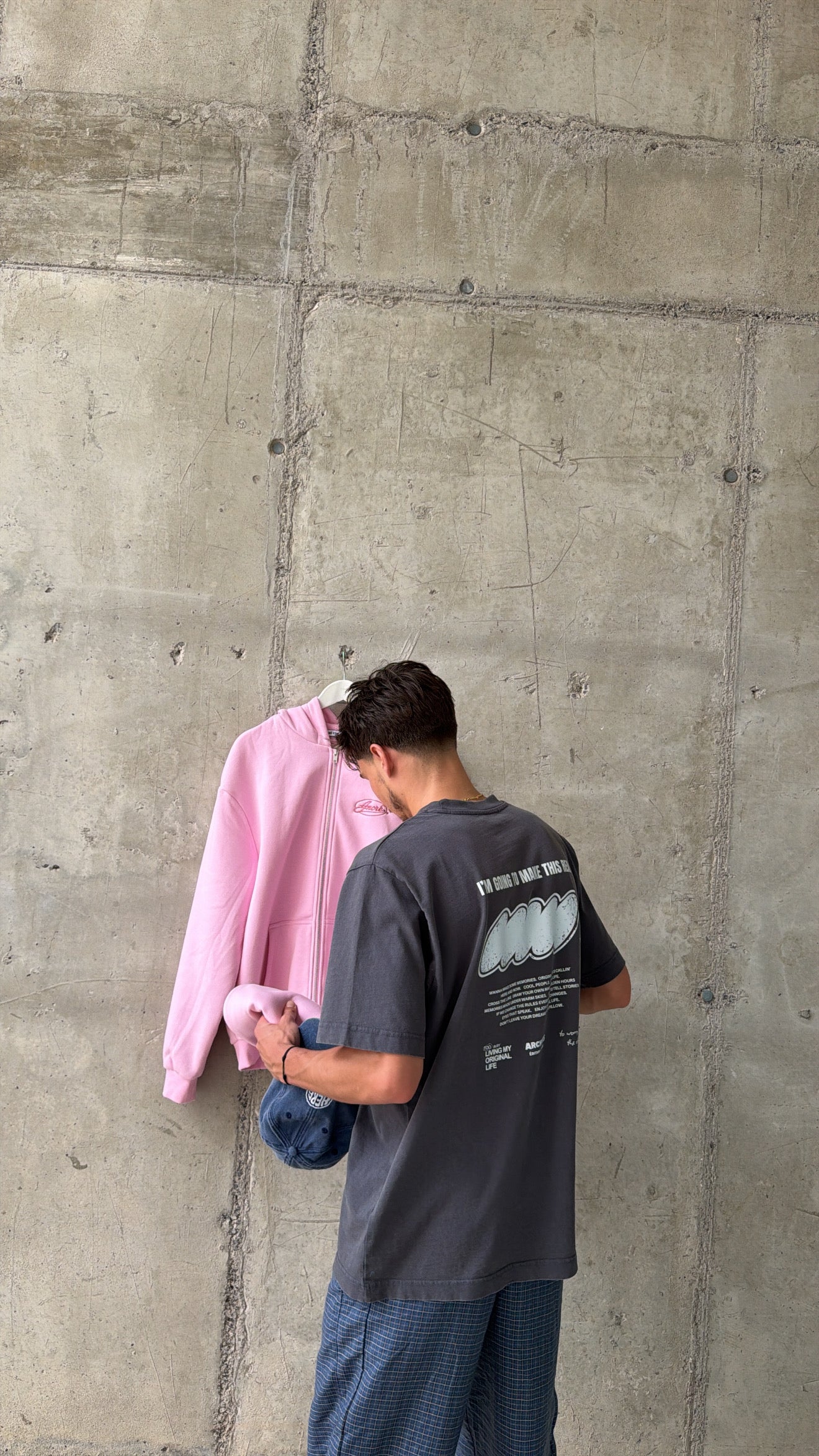 T-shirt "archives" gris délavé