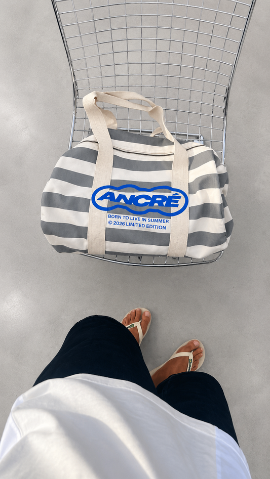 Sac "every summer" rayé gris