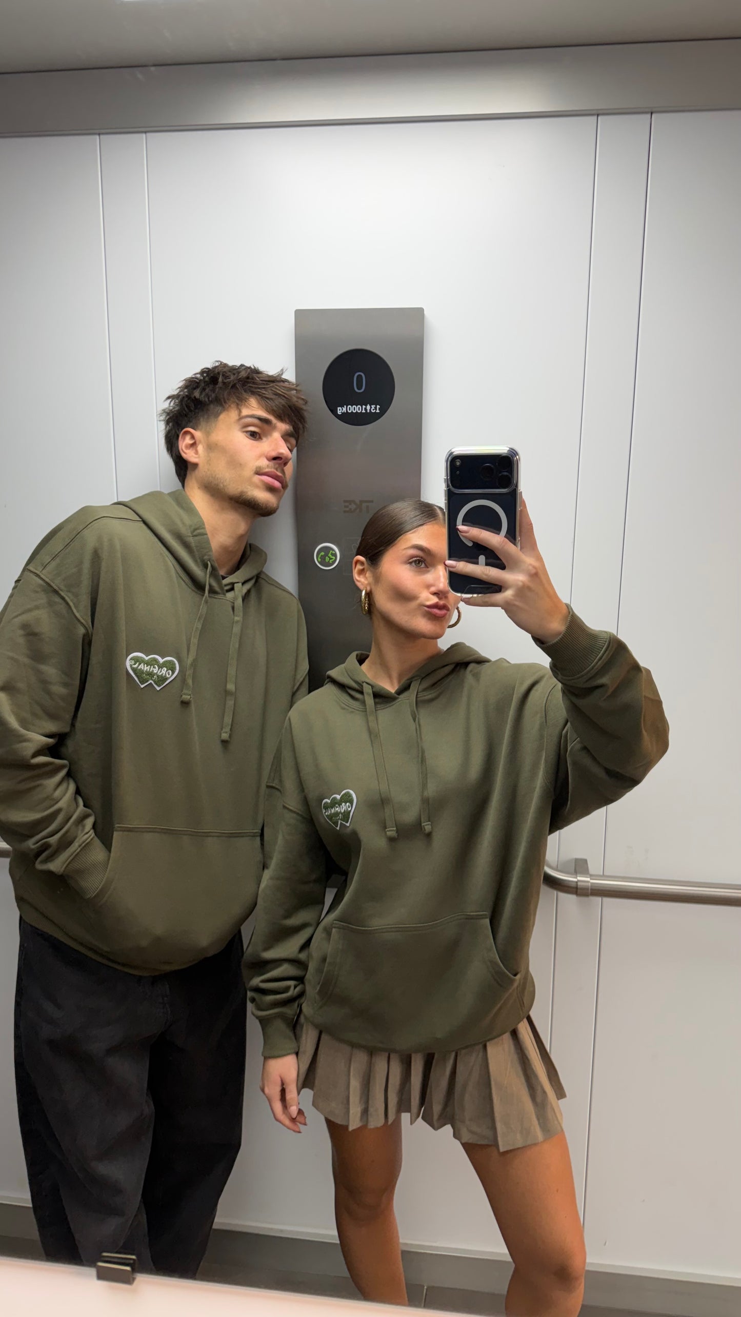 Sweat "logo bouclette" kaki