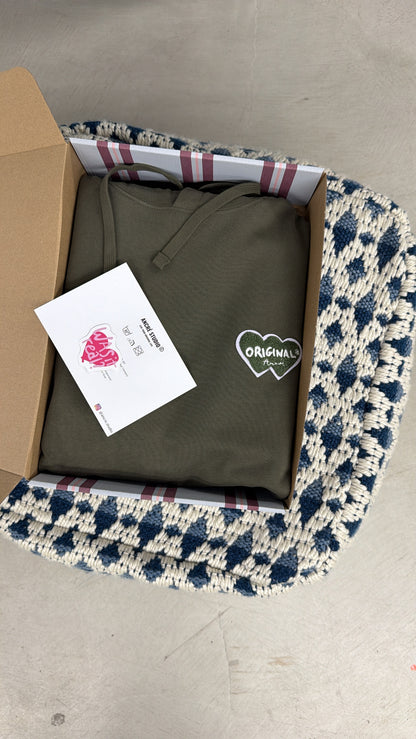 Coffret simple sweat "logo bouclette" kaki