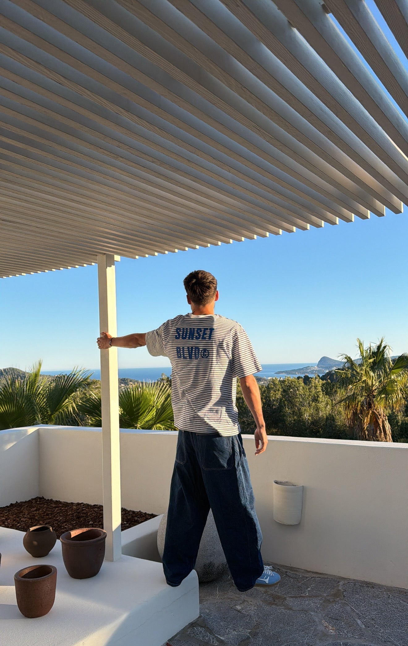 T-shirt "sunset blvd" rayé