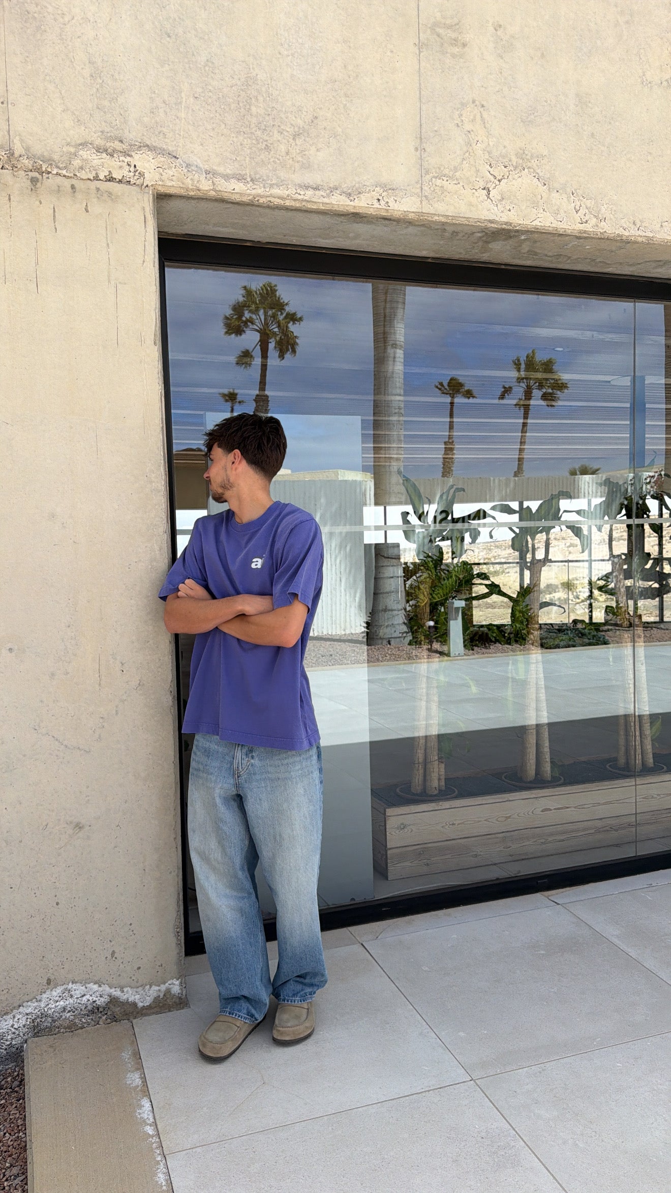 T-shirt "archives" violet délavé