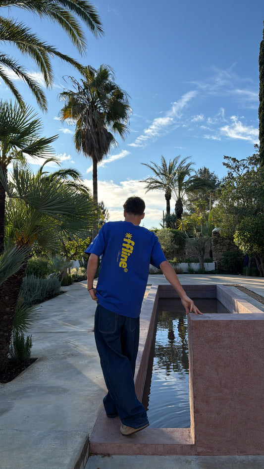 T-shirt "offline" bleu roi