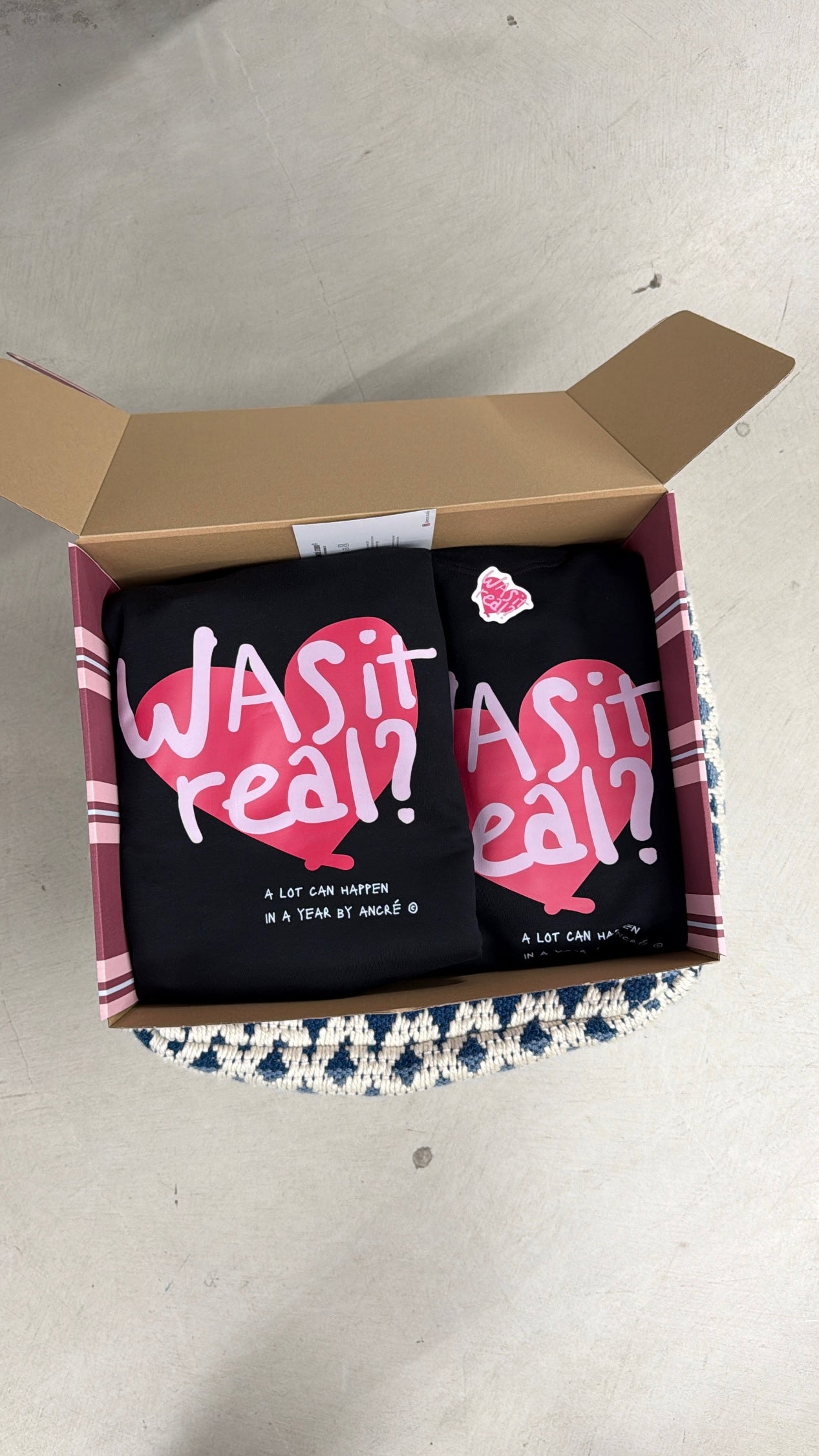 Coffret double sweats "was it real" noir