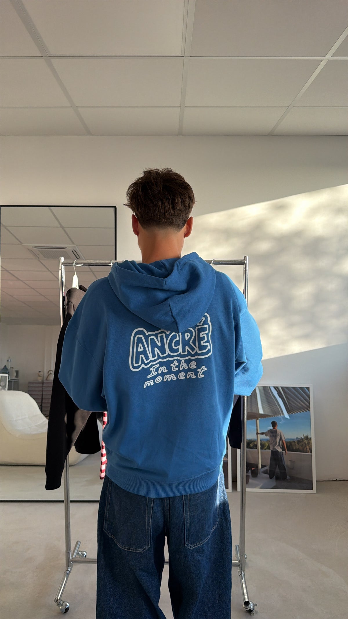 Sweat "ancré in the moment" bleu