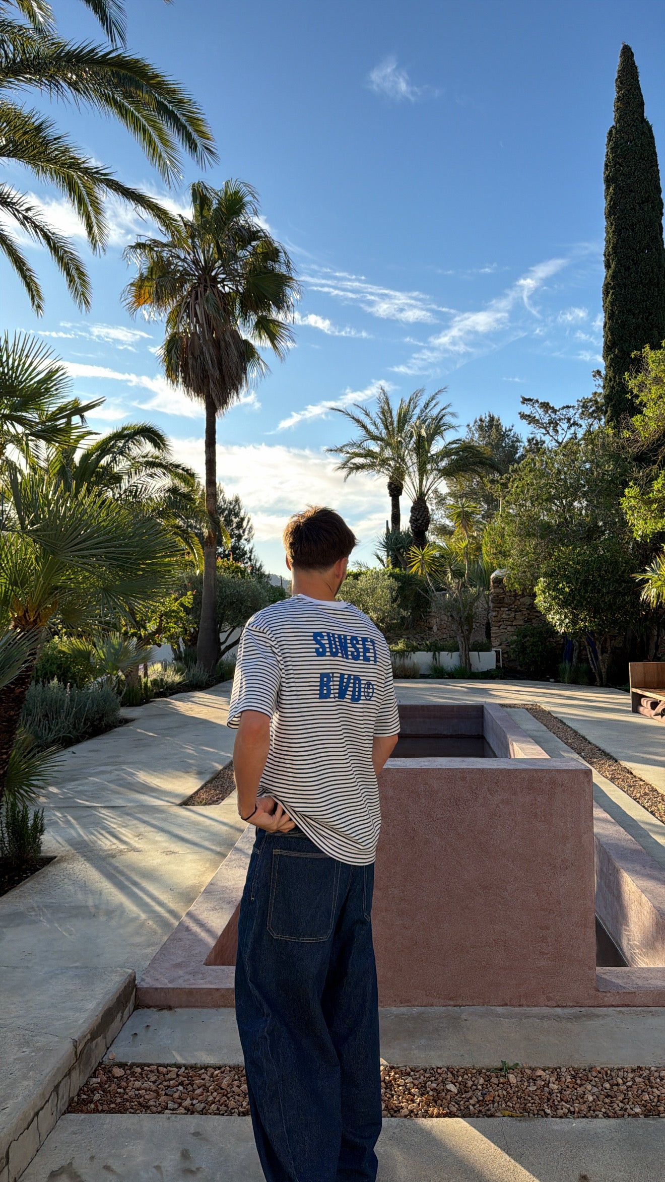 T-shirt "sunset blvd" rayé