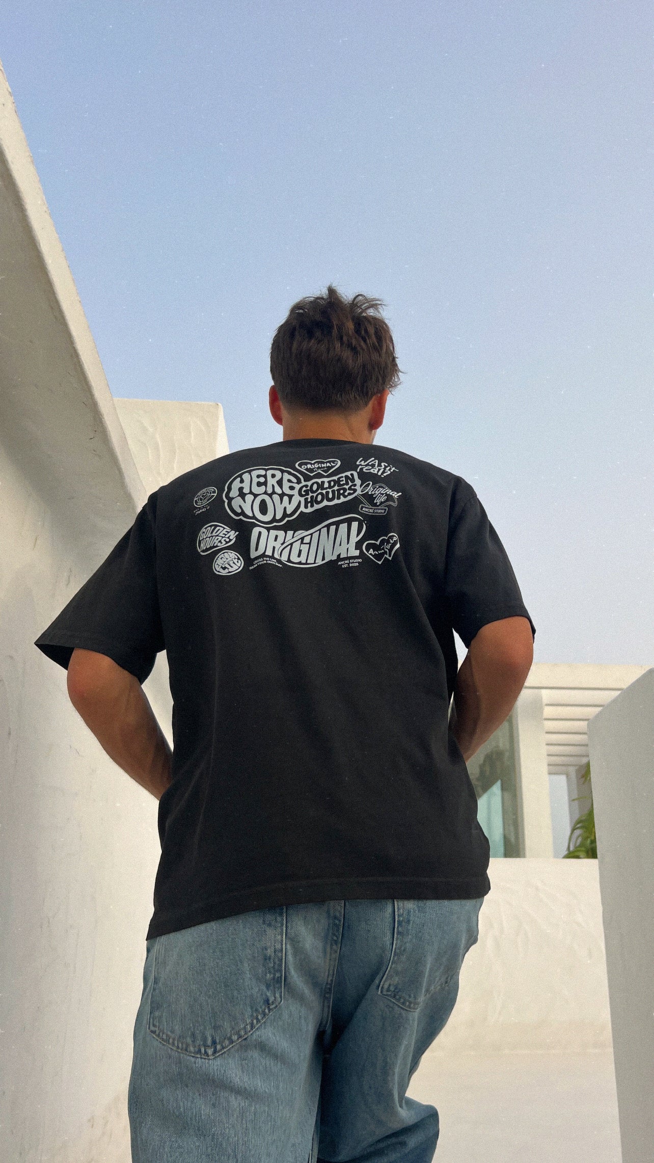 T-shirt "stickers collection" noir