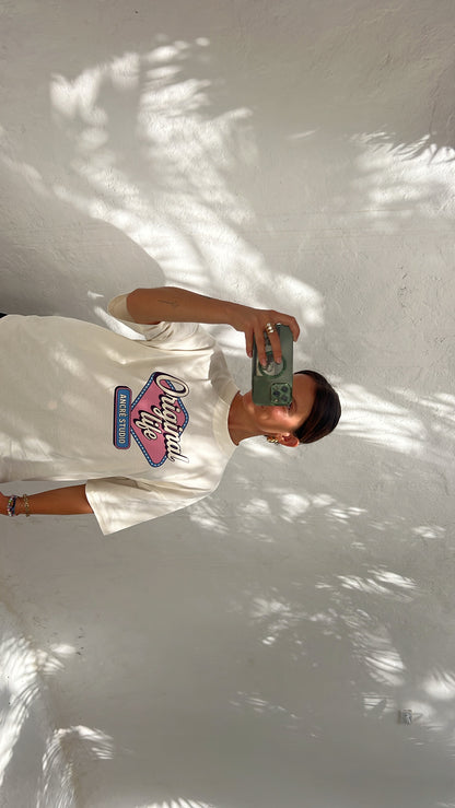 T-shirt "original life" crème