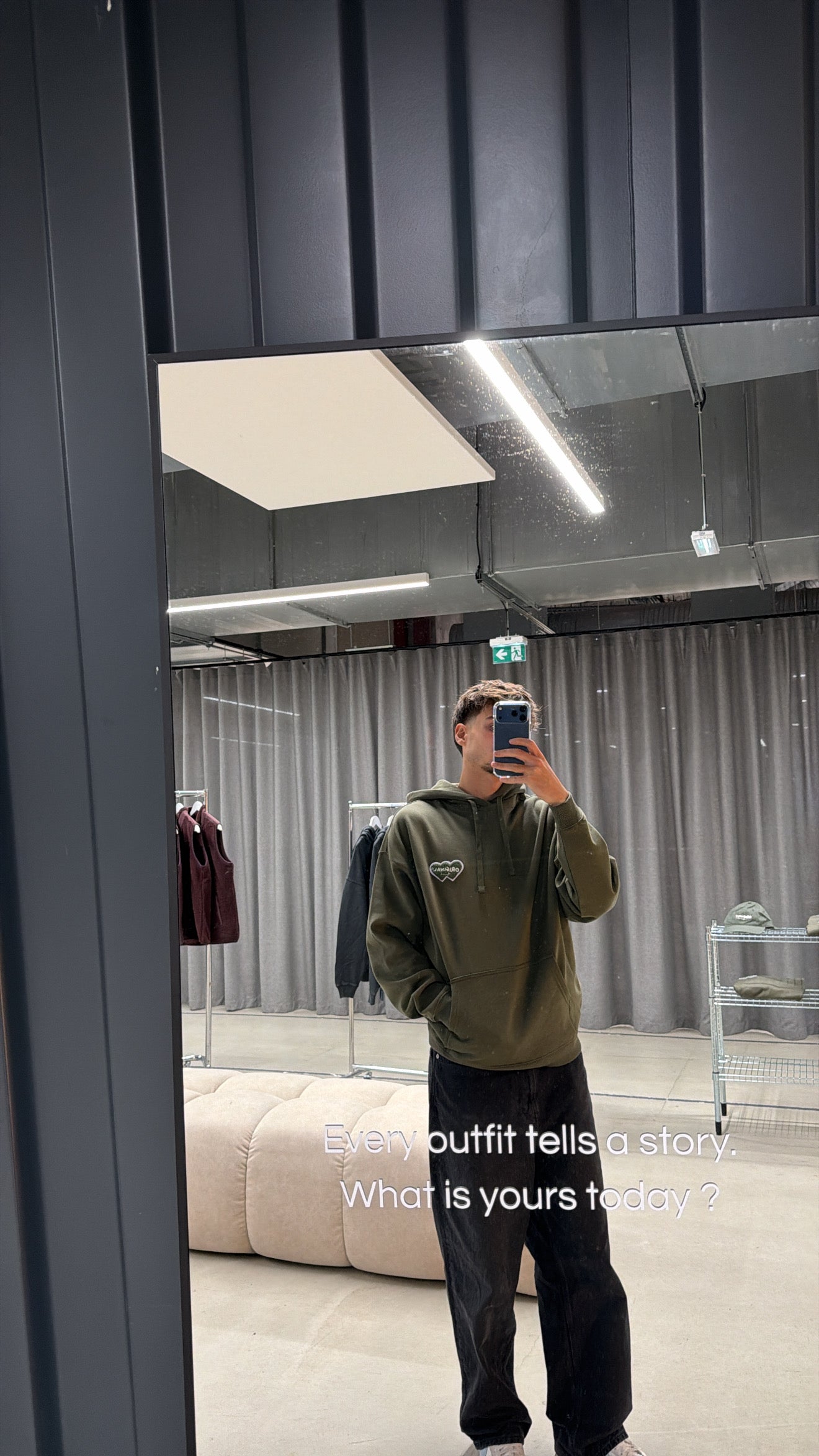 Sweat "logo bouclette" kaki