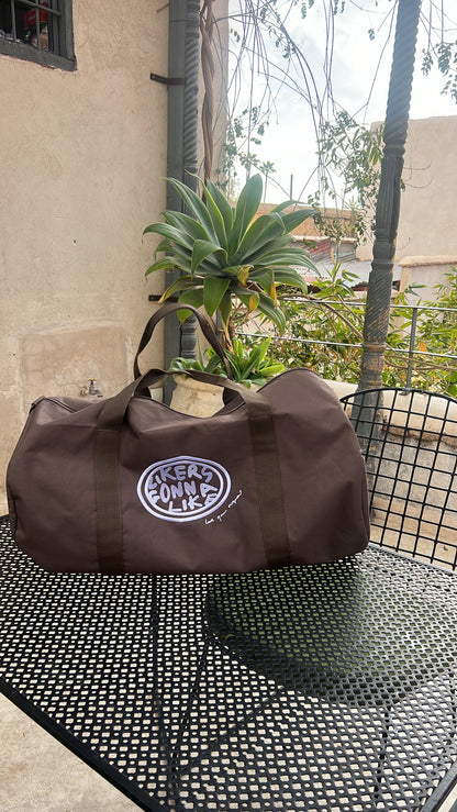 Sac de voyage brodé "likers gonna like" chocolat