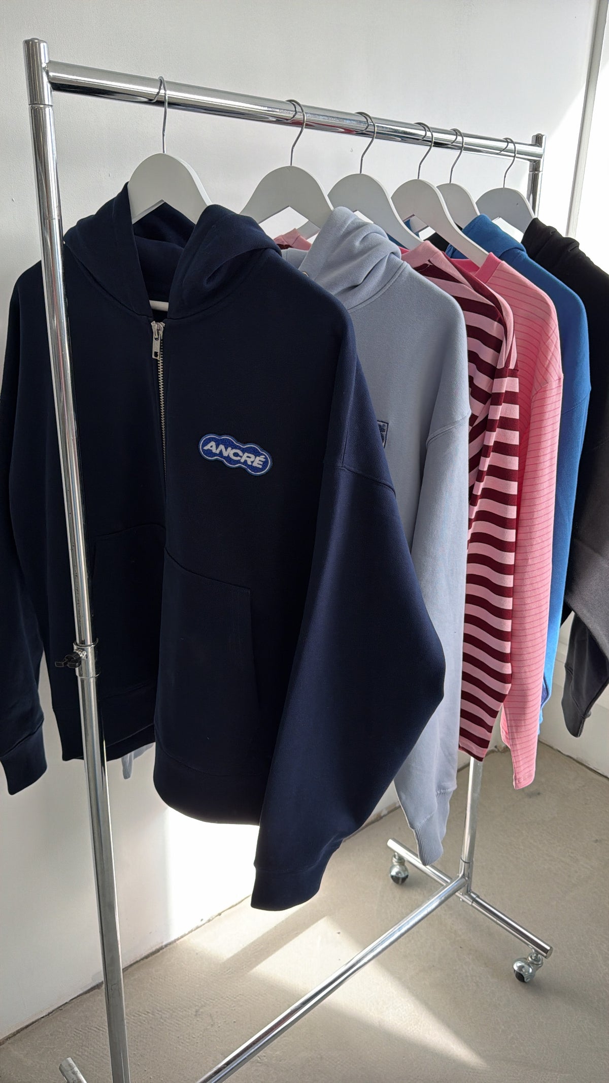 Hoodie zippé "signature" bleu marine