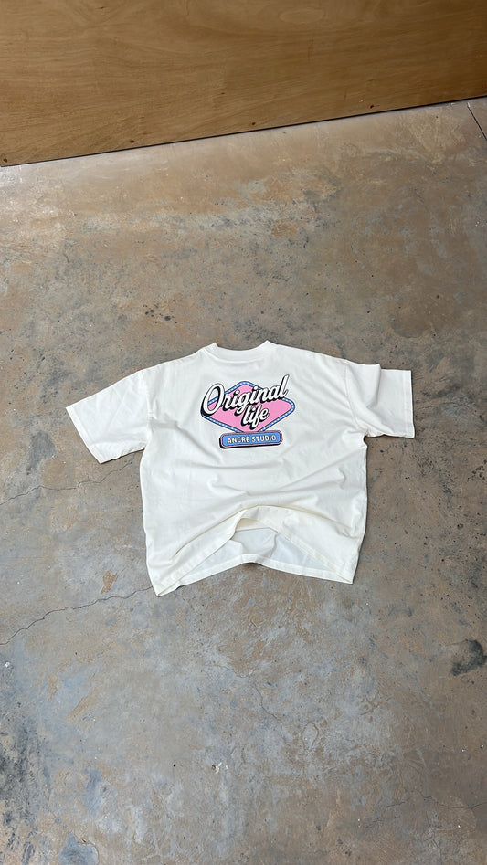T-shirt "original life" crème