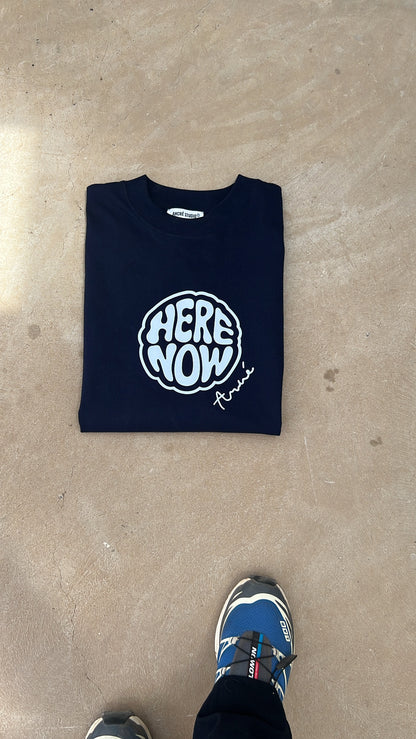 T-shirt "here and now" bleu marine