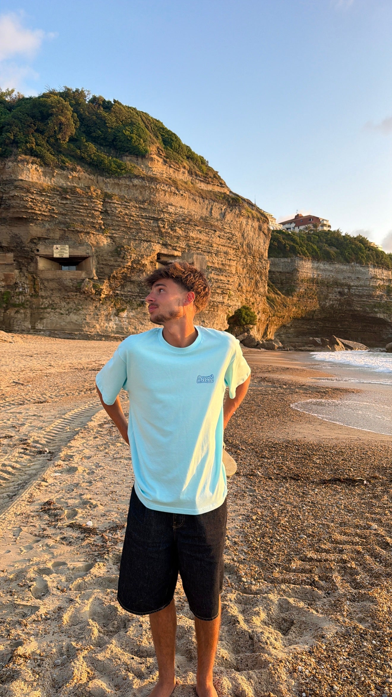 T-shirt "ancré in the moment" turquoise