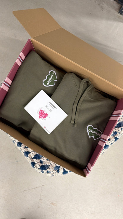 Coffret double sweats "logo bouclette" kaki