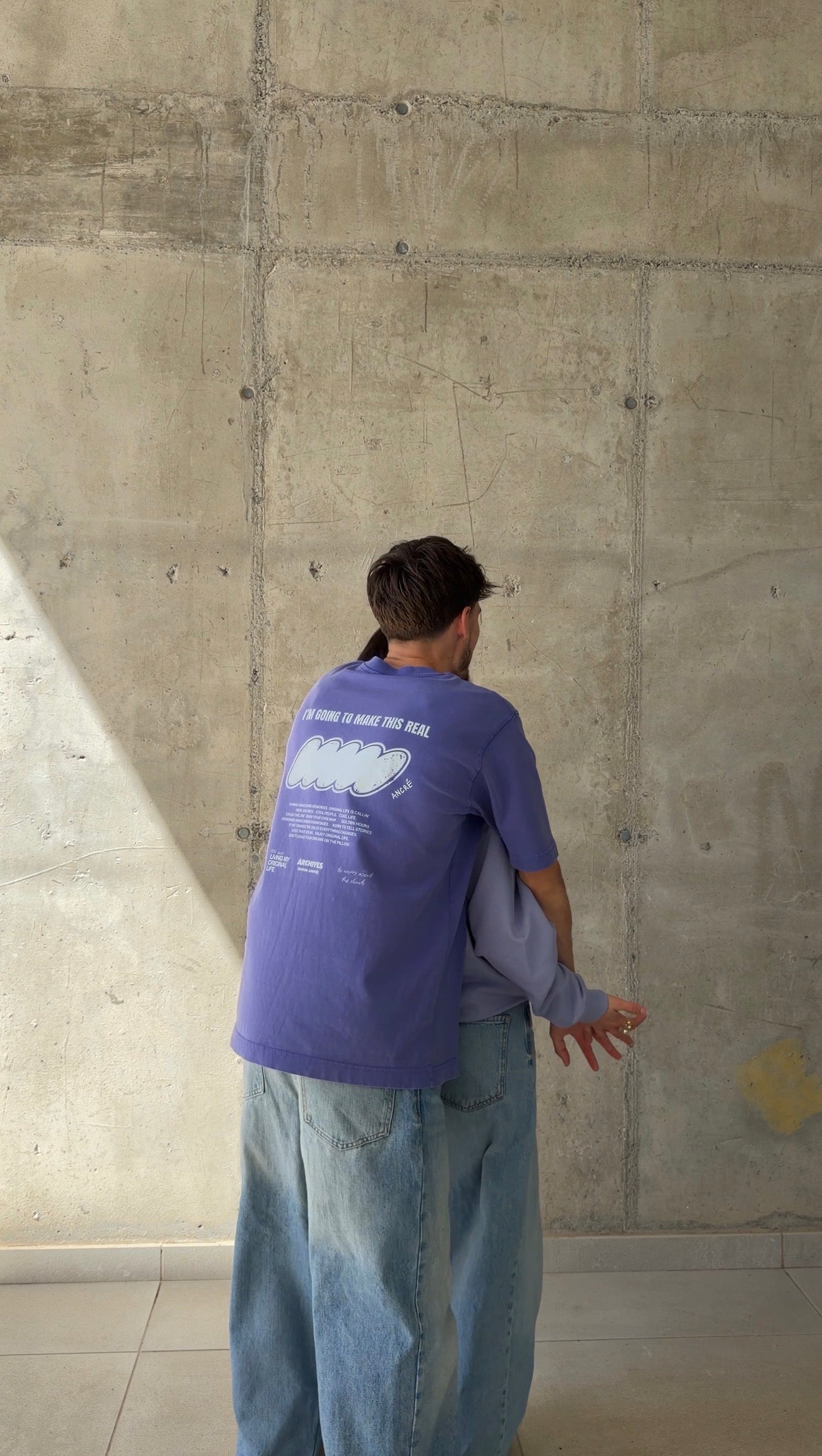 T-shirt "archives" violet délavé